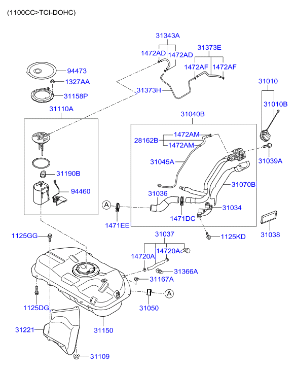 Hyundai 311100X000 - Топливный насос parts5.com