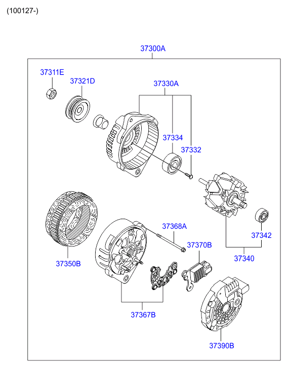 Hyundai (BEIJING) 37300-02570 - Генератор parts5.com