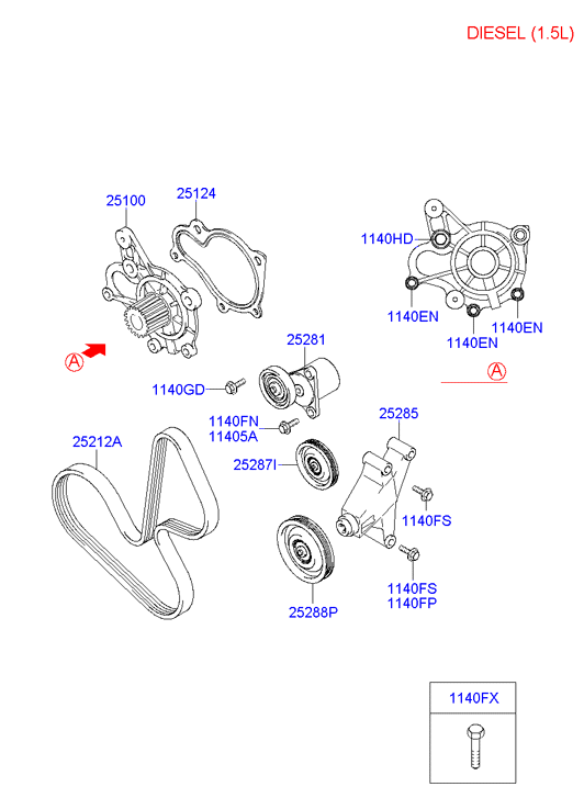 KIA 25212-22030 - Correa trapecial poli V parts5.com