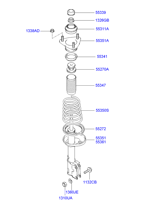 Hyundai 55360-25700 - Amortiguador parts5.com