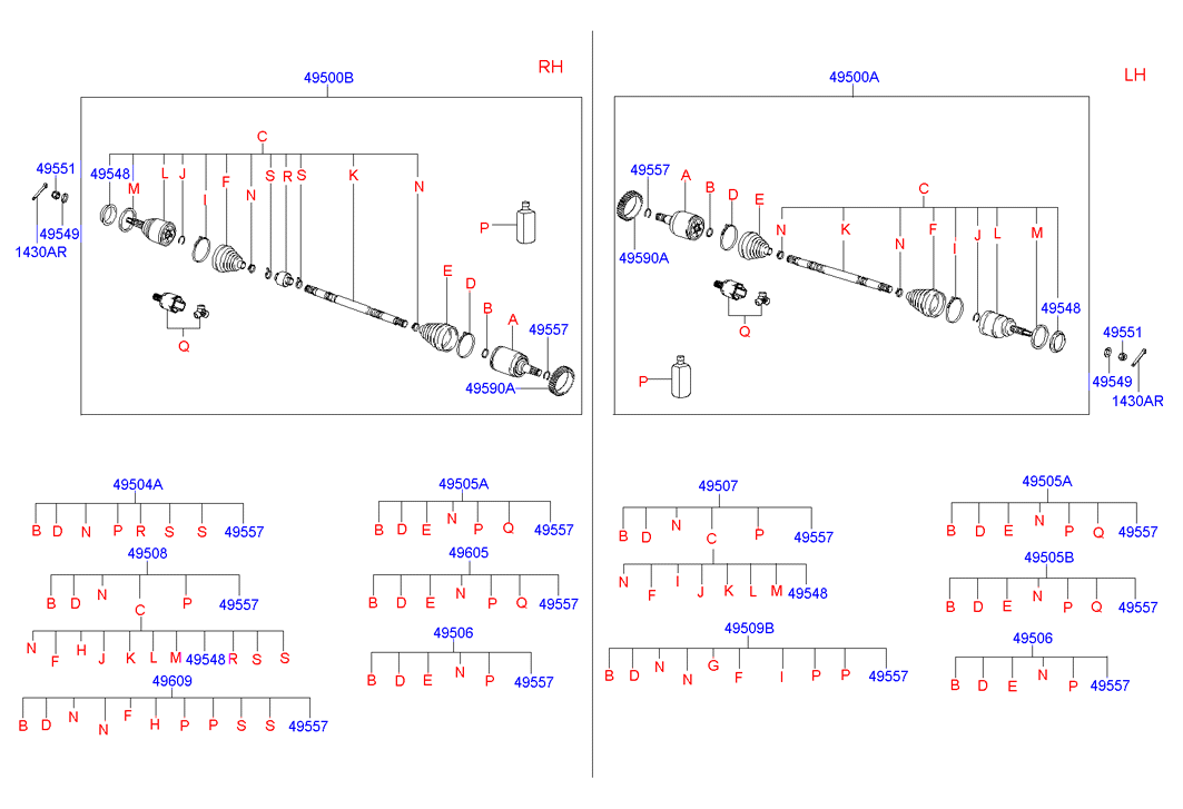 Hyundai 49500-25210 - Приводной вал parts5.com