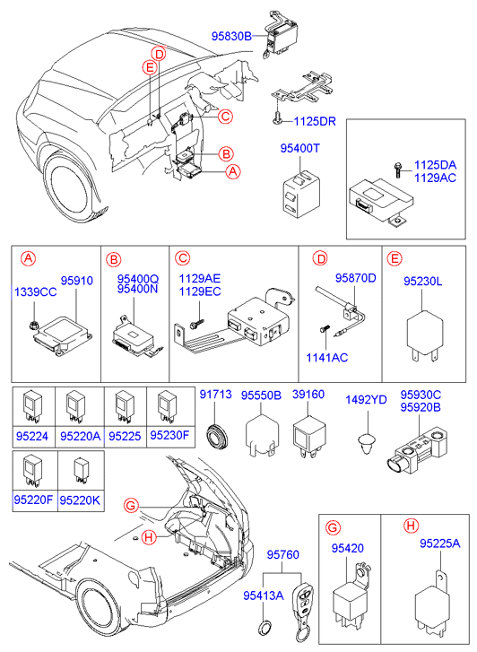 Hyundai 95220-FL000 - Реле, ближний свет parts5.com