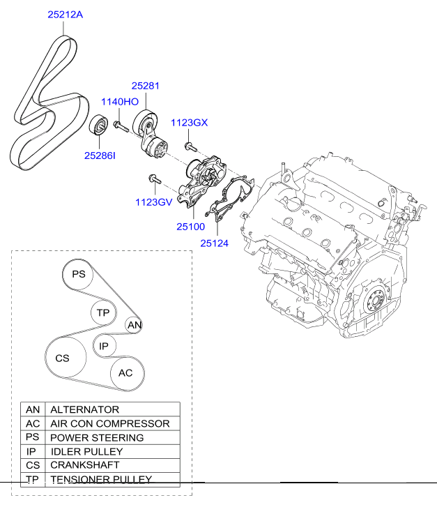 KIA 252123E000 - Поликлиновой ремень parts5.com