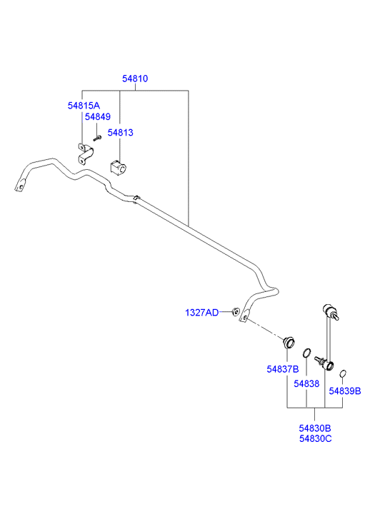 Hyundai 54830-1C000 - Тяга / стойка, стабилизатор parts5.com