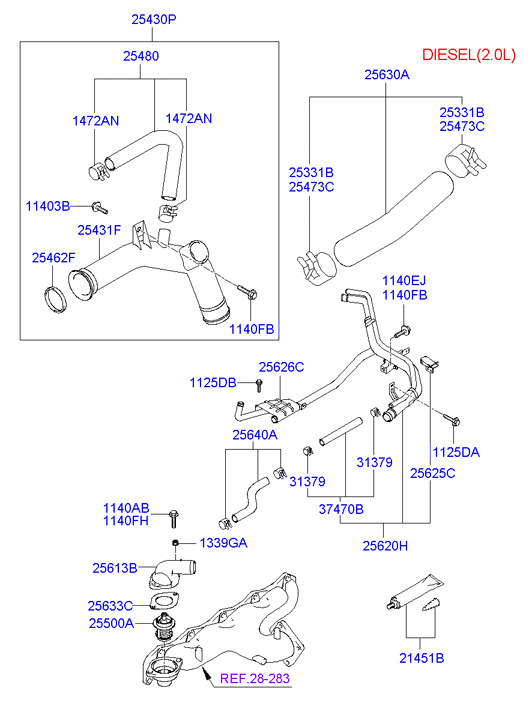 Hyundai 25500-38001 - Термостат, охлаждающая жидкость parts5.com