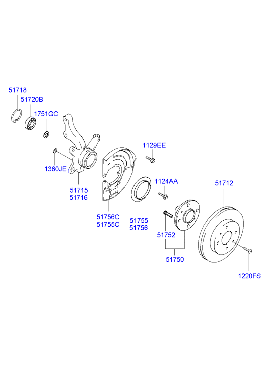 Hyundai 51718-37000 - Комплект подшипника ступицы колеса parts5.com