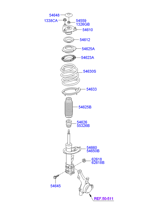 Hyundai 546102H200 - Опора стойки амортизатора, подушка parts5.com