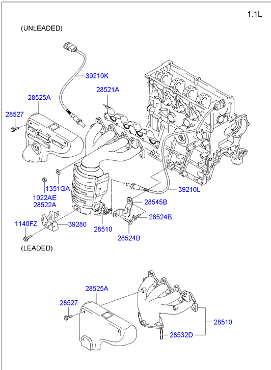 KIA 1022508003 - Nut, exhaust manifold parts5.com