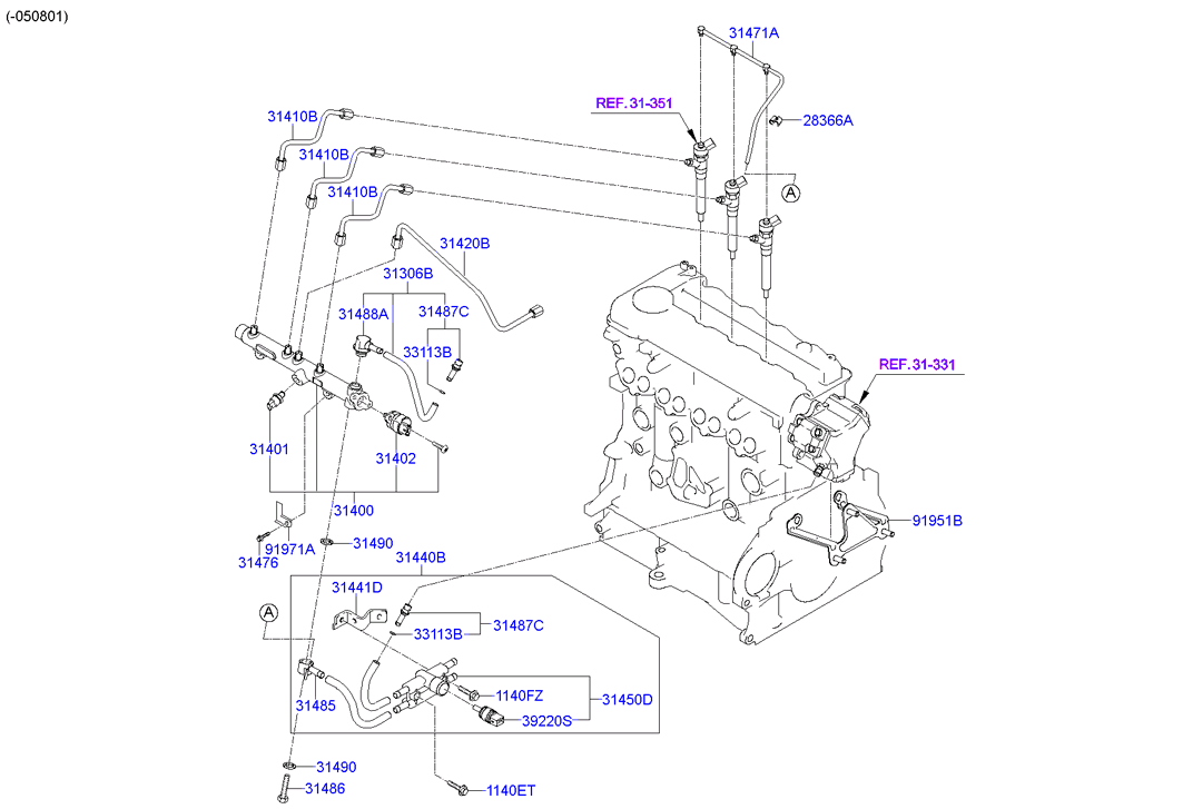 KIA 31400 27500* - Датчик, давление подачи топлива parts5.com