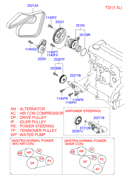 DAEWOO 2528127000 - Tensor de correa, correa poli V parts5.com