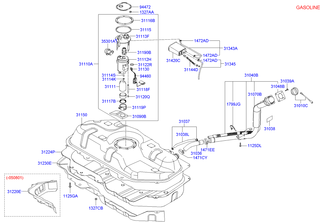 Hyundai 311112D460 - Топливный насос parts5.com