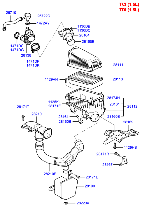 Hyundai 28164-27500 - Датчик потока, массы воздуха parts5.com