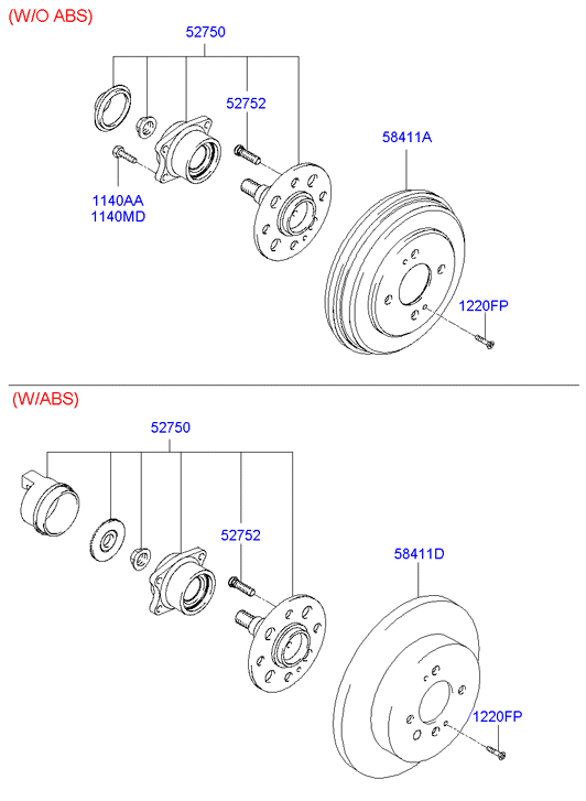 KIA 527501C100 - Комплект подшипника ступицы колеса parts5.com