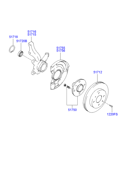 Hyundai 51712-1C050 - Тормозной диск parts5.com