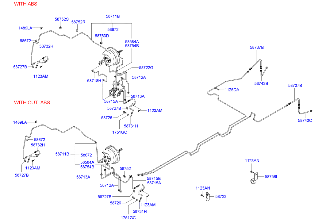 Hyundai 5873217000 - Тормозной шланг parts5.com