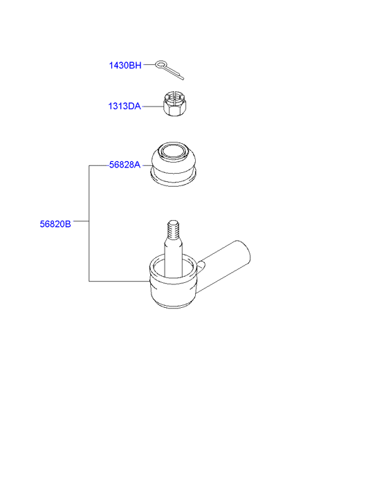 KIA 56820-25000 - Наконечник рулевой тяги, шарнир parts5.com