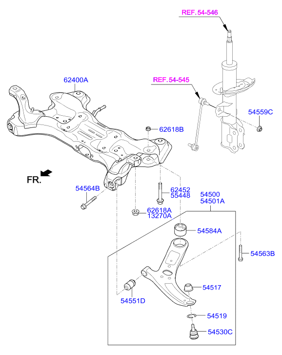 KIA 54500 4L000 - Рычаг подвески колеса parts5.com