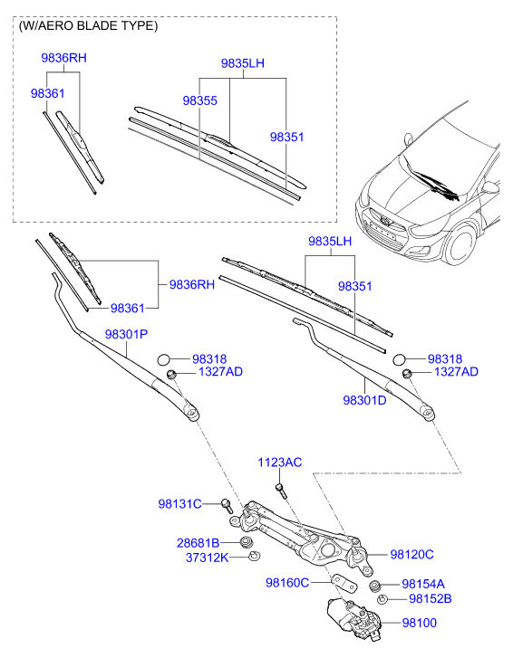 KIA 98350-1R100 - Щетка стеклоочистителя parts5.com