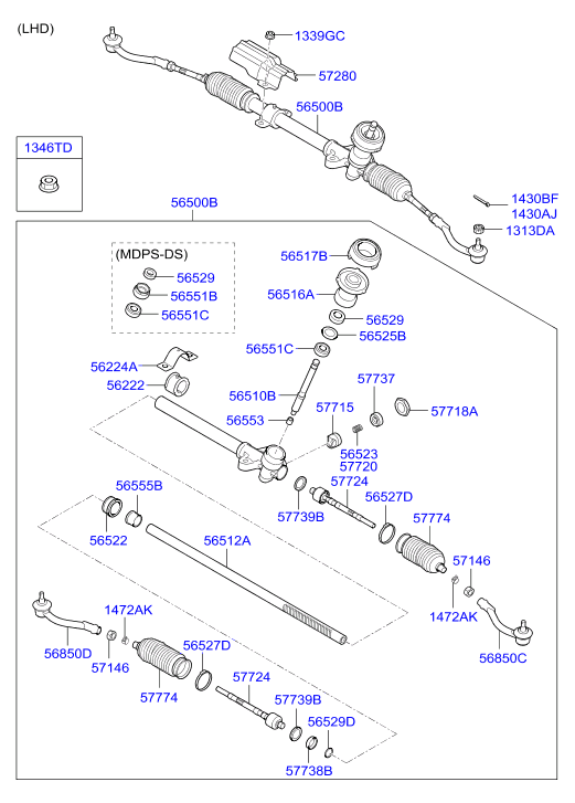 KIA 56820-2K050 - Наконечник рулевой тяги, шарнир parts5.com