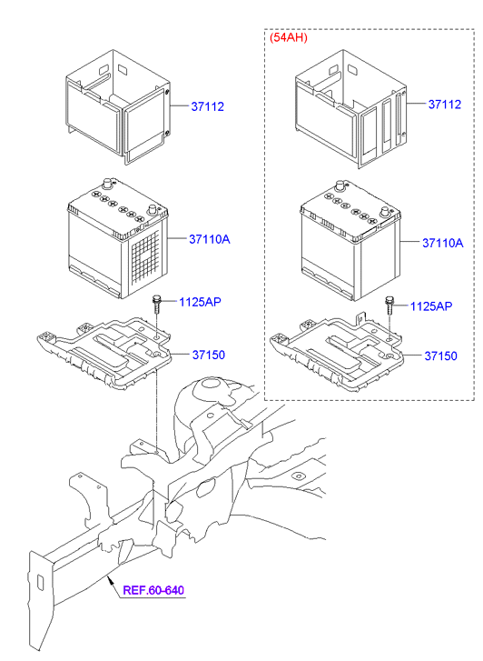 KIA 371101J450 - Стартерная аккумуляторная батарея, АКБ parts5.com