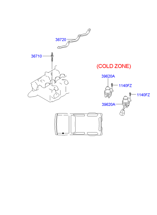 Mitsubishi 36710-42500 - Свеча накаливания parts5.com