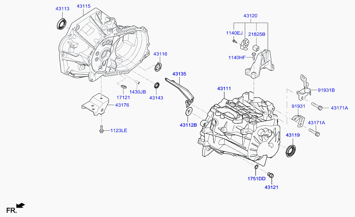 Hyundai 43134-02501 - Комплект сцепления parts5.com