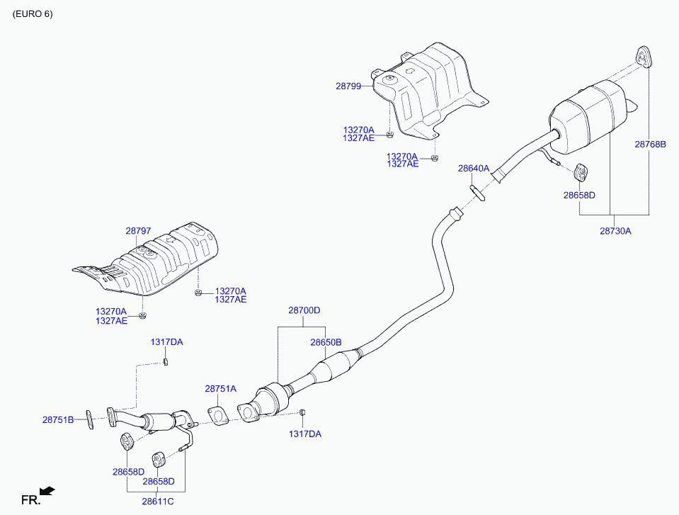 KIA 287511R000 - Прокладка, труба выхлопного газа parts5.com