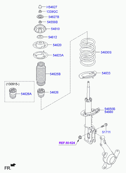 KIA 54612-B9000 - Подшипник качения, опора стойки амортизатора parts5.com