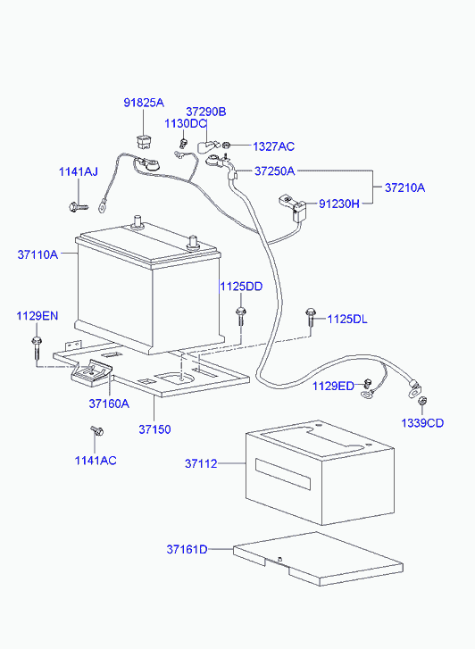 KIA 371101C200 - Стартерная аккумуляторная батарея, АКБ parts5.com