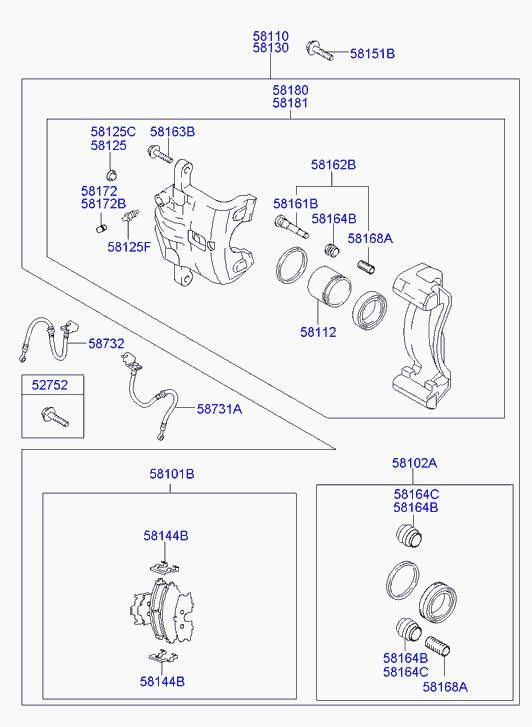 Hyundai 58101 2EA21 - Тормозные колодки, дисковые, комплект parts5.com