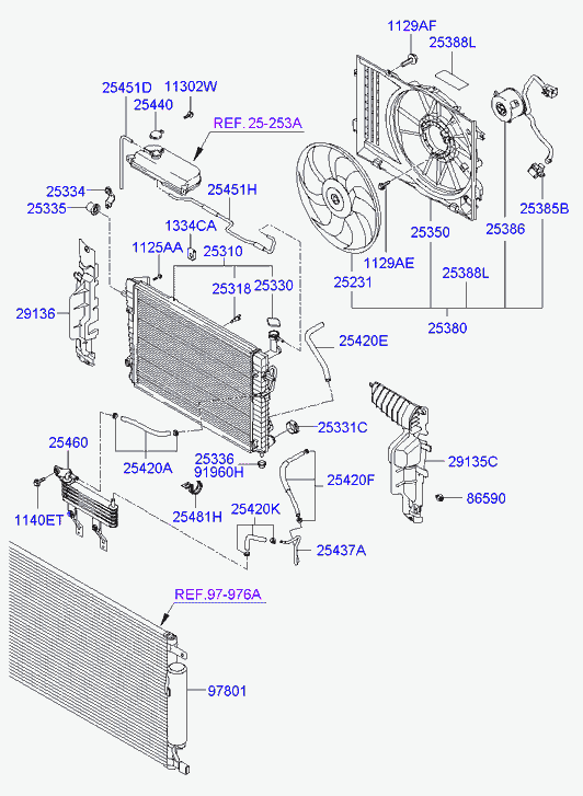 Hyundai 253342E000 - Держатель радиатора parts5.com