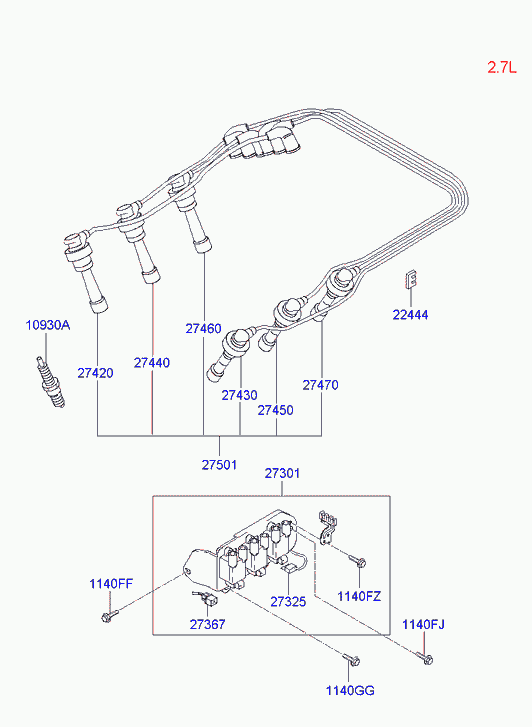 KIA 27410 23700 - Spark Plug parts5.com