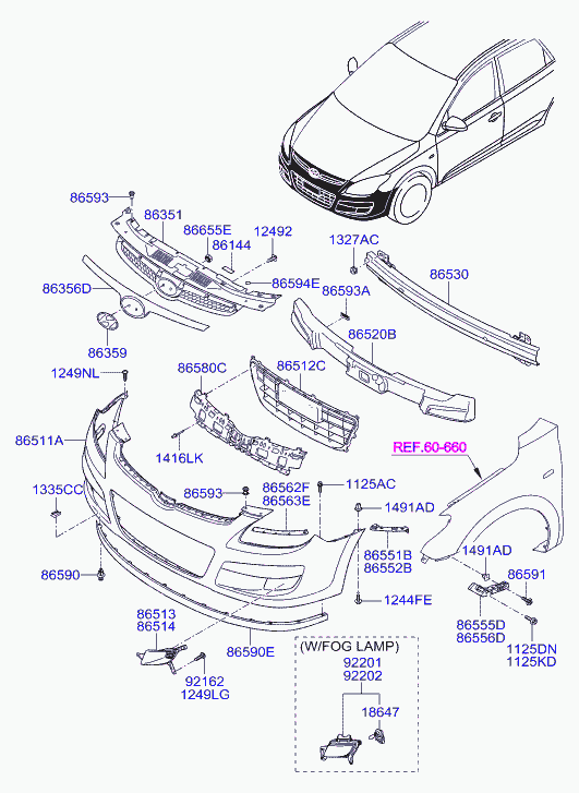 Hyundai 86564-2L000 - Решетка вентиляционная в бампере parts5.com