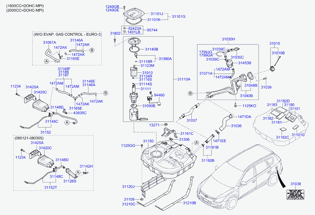 Hyundai 311521H000 - Топливный фильтр parts5.com