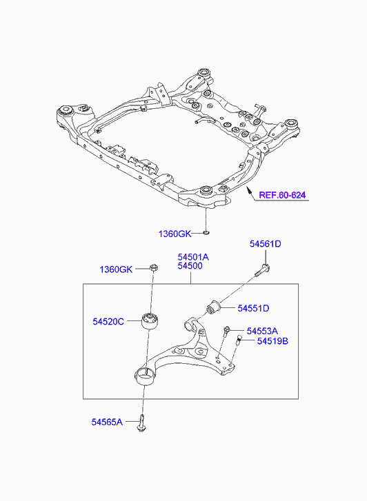 Hyundai 54501-2H000 - Рычаг подвески колеса parts5.com