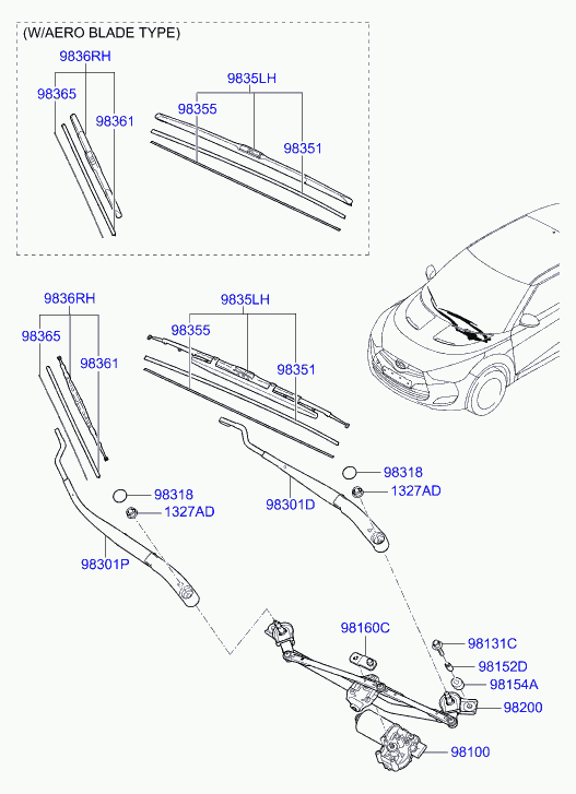 KIA 98351-2V000 - Щетка стеклоочистителя parts5.com