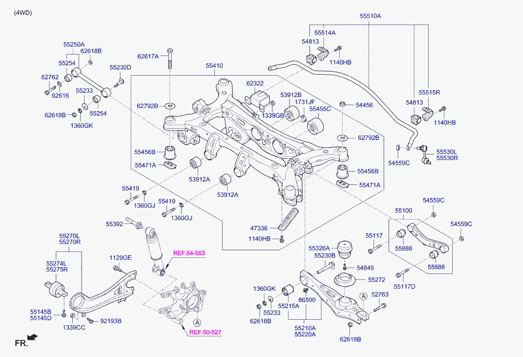 KIA 55250-2W650 - Тяга / стойка, подвеска колеса parts5.com