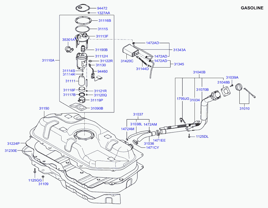 KIA 31112-1C100 - Топливный фильтр parts5.com