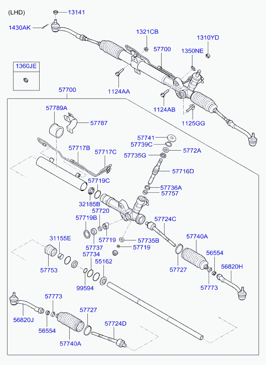 KIA 57740-4H000 - Комплект пыльника, рулевое управление parts5.com