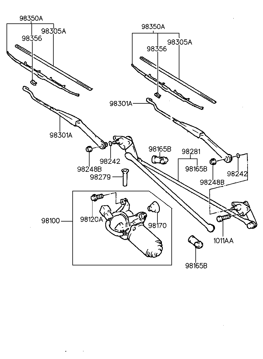 Hyundai 9835034000 - Щетка стеклоочистителя parts5.com