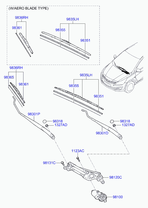 Hyundai 98360-1R000 - Limpiaparabrisas parts5.com