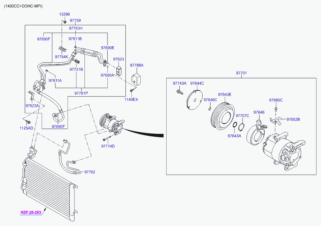 Hyundai 97701-2K201 - Компрессор кондиционера parts5.com