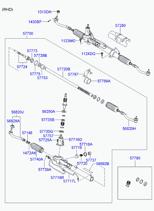 Hyundai 577403K000 - Пыльник, рулевое управление parts5.com