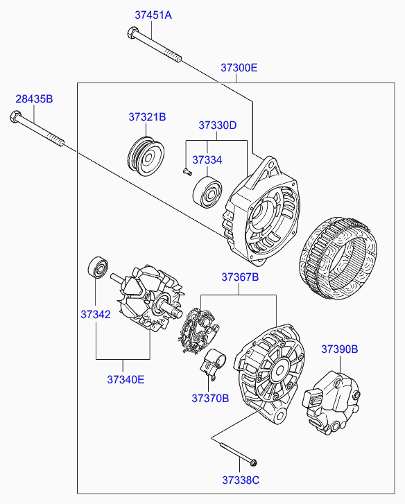 Hyundai 37300-2A600 - Генератор parts5.com