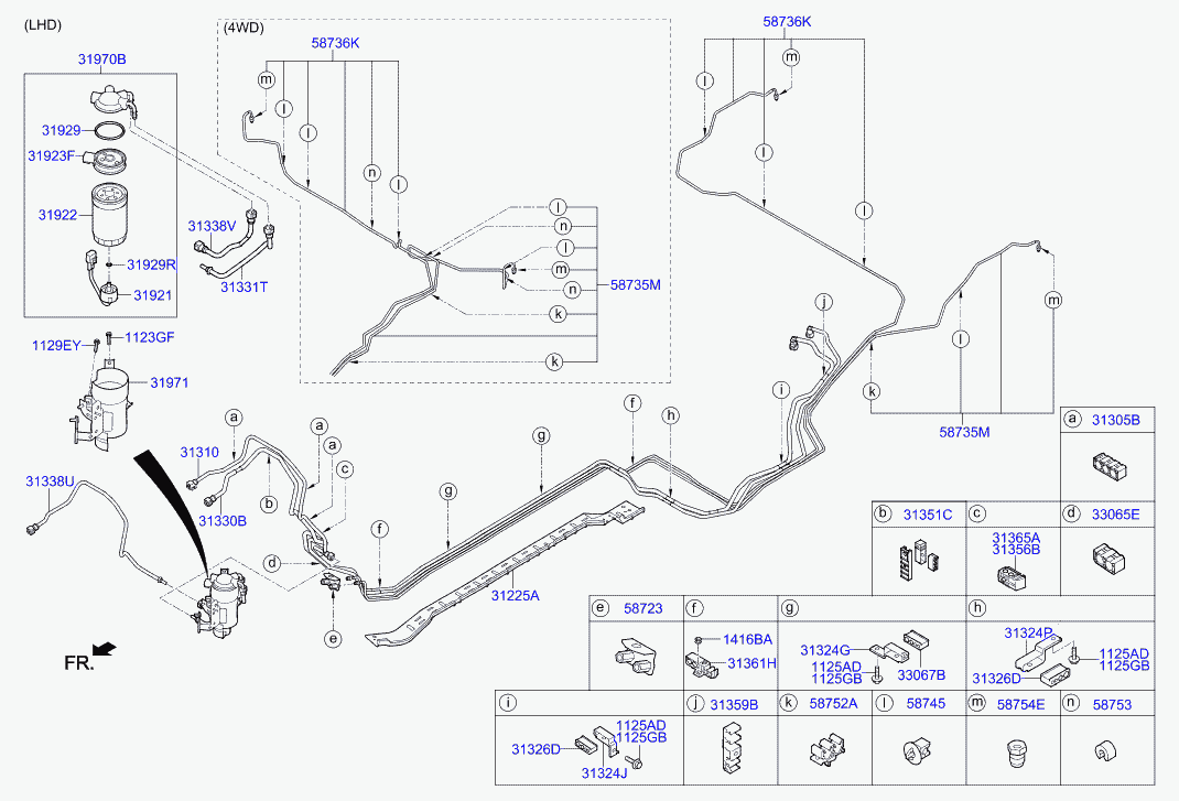 Hyundai 319222W000 - Топливный фильтр parts5.com