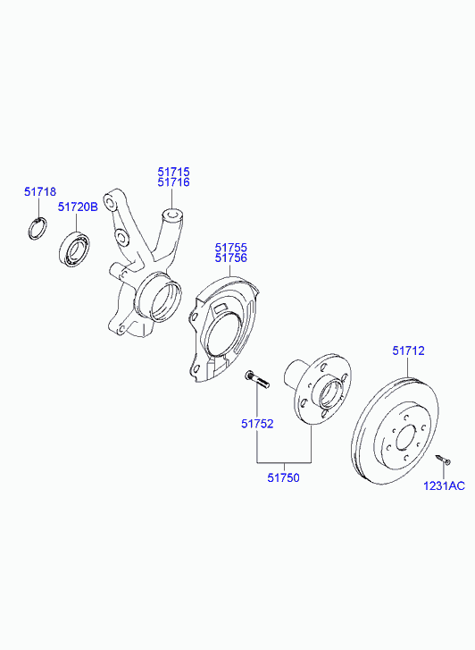 Hyundai 5171225060 - Тормозной диск parts5.com