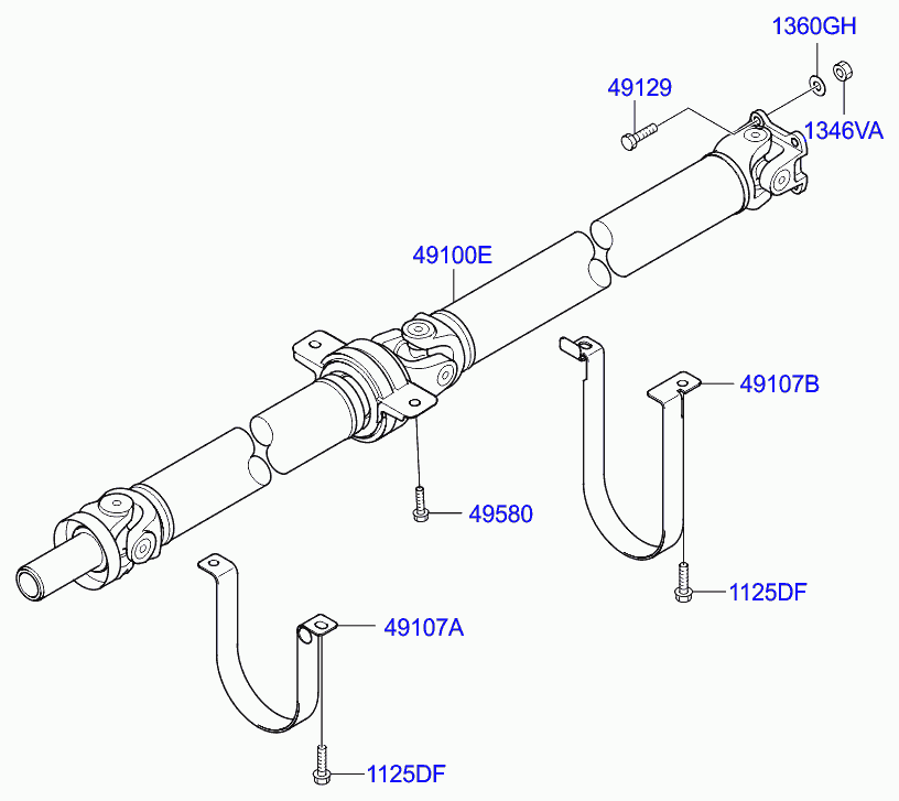 Hyundai 491004H000 - Карданный шарнир с крестовиной parts5.com