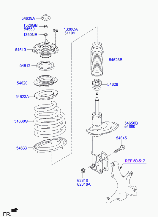 Hyundai 546124-D000 - Подшипник качения, опора стойки амортизатора parts5.com