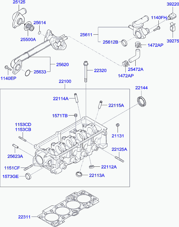 KIA 25500 02500 - Термостат, охлаждающая жидкость parts5.com