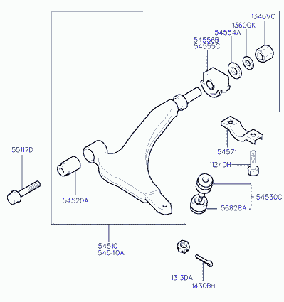 KIA 54530-02050 - Шаровая опора, несущий / направляющий шарнир parts5.com